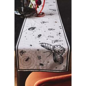 Anthropologie Florence Balducci Table Runner Spooky Halloween Tablescape Moths